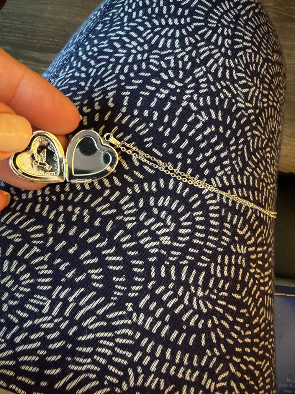 Silver Heart Locket Necklace with Black Enamel